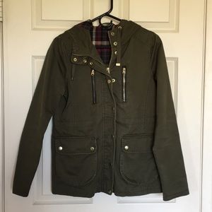 Topshop Jacket with Plaid and leather details